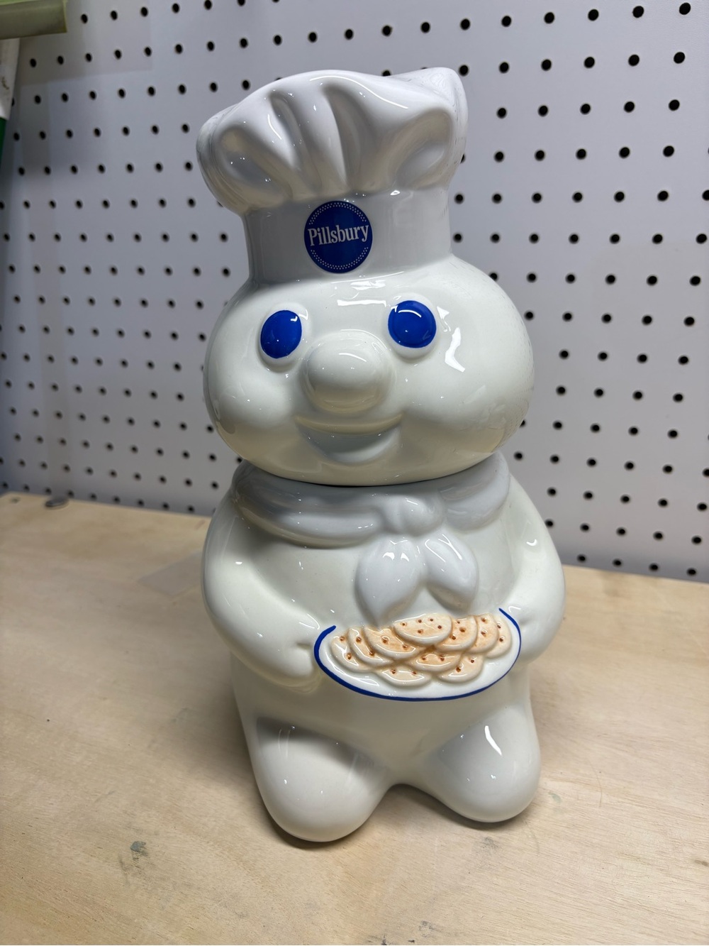 1999 Pillsbury Doughboy  Cookie Jar 12" with Plate of Cookies